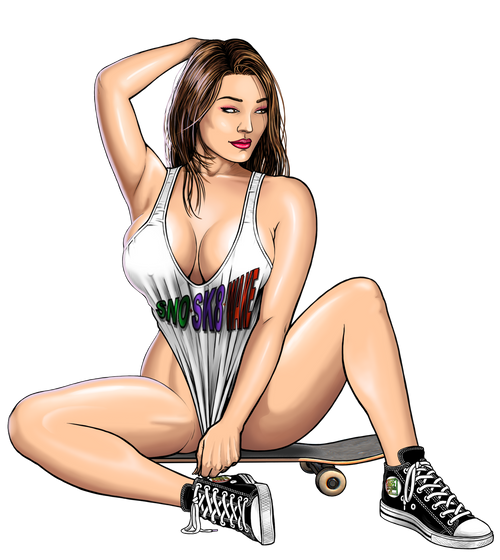 14Minutes Left "Chics That Rip" AG logo Skateboard Deck